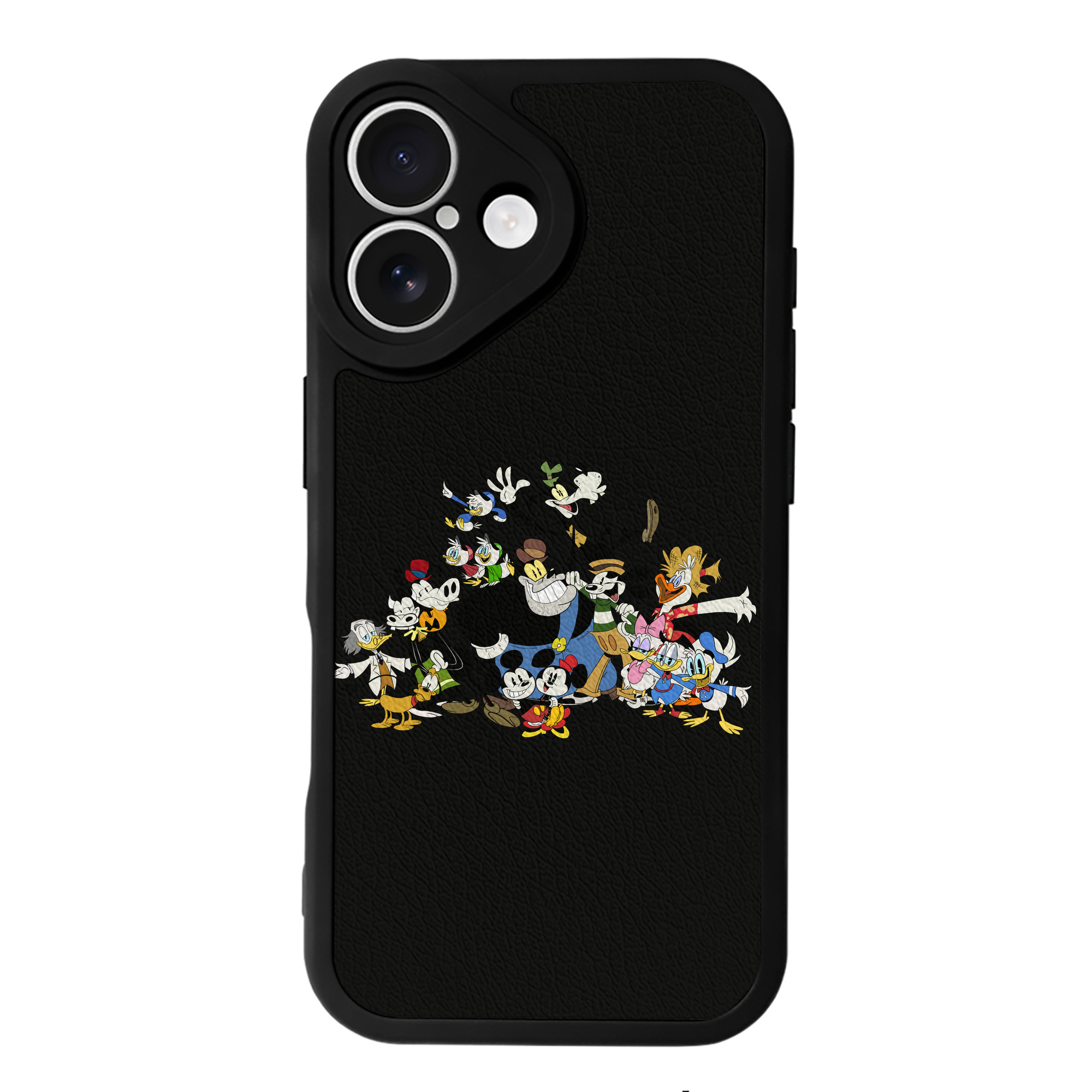 （画像用） ミッキーマウス Mickey Mouse 【iPhone 16シリーズ対応】シリコンスマホケース（レザー調） 材質：シリコン